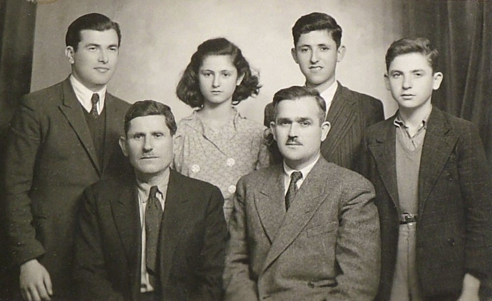 The Demeris family photographed in Greece before emigrating